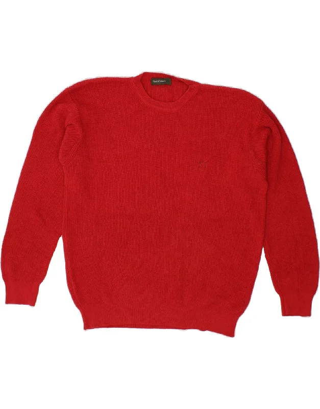 HENRY COTTONS Womens Crew Neck Jumper Sweater UK 16 Large Red Cotton Hooded Caped Shawl Collar