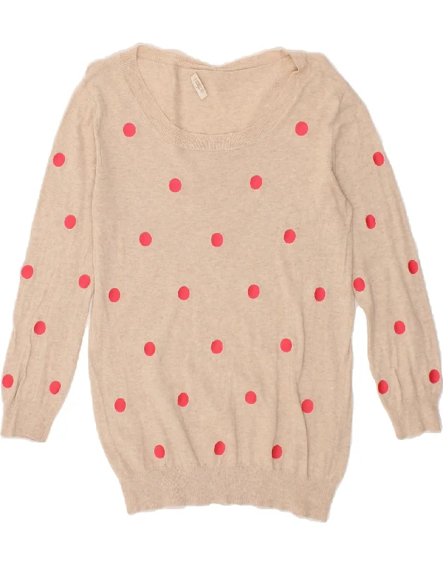 J. CREW Womens Boat Neck Jumper Sweater UK 4 XS Beige Polka Dot Casual Formal Business J. CREW Womens Boat Neck Jumper Sweater UK 4 XS Beige Polka Dot Casual Formal Business