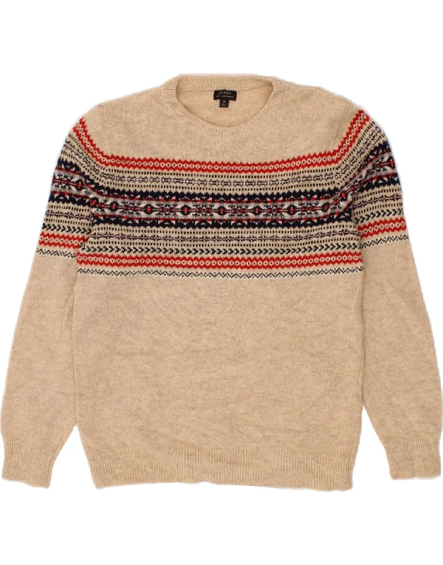 J. CREW Womens Crew Neck Jumper Sweater UK 14 Medium Beige Fair Isle Houndstooth Herringbone Solid J. CREW Womens Crew Neck Jumper Sweater UK 14 Medium Beige Fair Isle Houndstooth Herringbone Solid