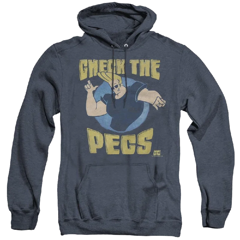 Johnny Bravo Check The Pects - Heather Pullover Hoodie