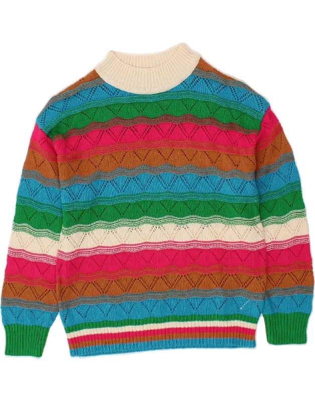 LAURA TORELLI Womens Turtle Neck Jumper Sweater UK 14 Medium Multicoloured