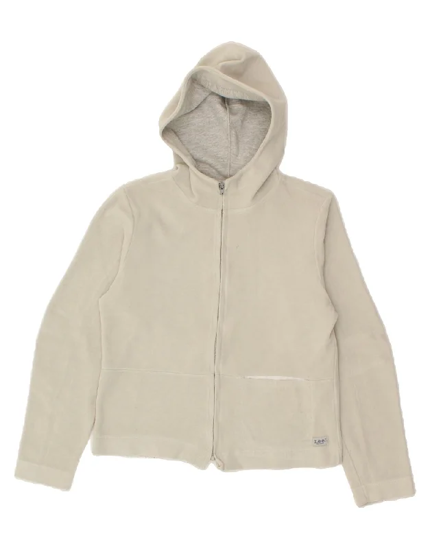 LEE Womens Crop Zip Hoodie Sweater UK 12 Medium Grey Polyester Hooded Caped Shawl Collar LEE Womens Crop Zip Hoodie Sweater UK 12 Medium Grey Polyester Hooded Caped Shawl Collar