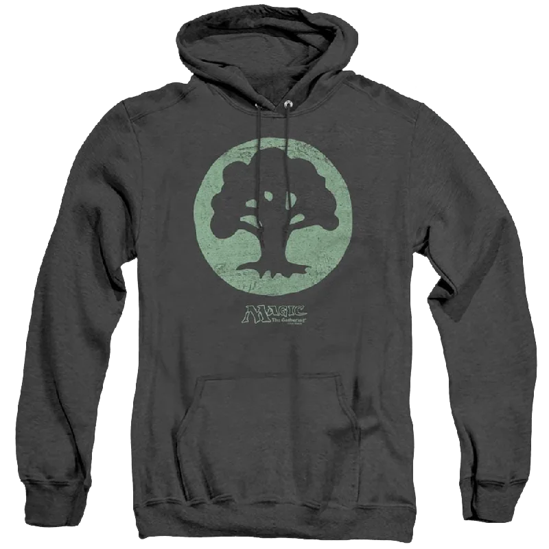 Magic The Gathering Green Symbol - Heather Pullover Hoodie