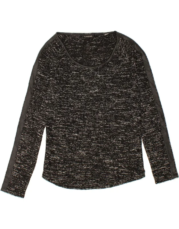 MAISON SCOTCH Womens Boat Neck Jumper Sweater US 2 XS Black Flecked Polka Dot Checkered Tartan MAISON SCOTCH Womens Boat Neck Jumper Sweater US 2 XS Black Flecked Polka Dot Checkered Tartan