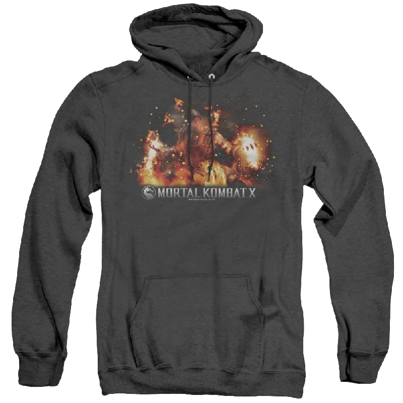 Mortal Kombat Scorpio Flames - Heather Pullover Hoodie