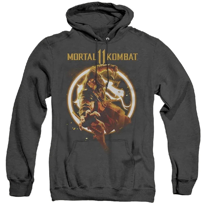 Mortal Kombat Scorpion Flames - Heather Pullover Hoodie