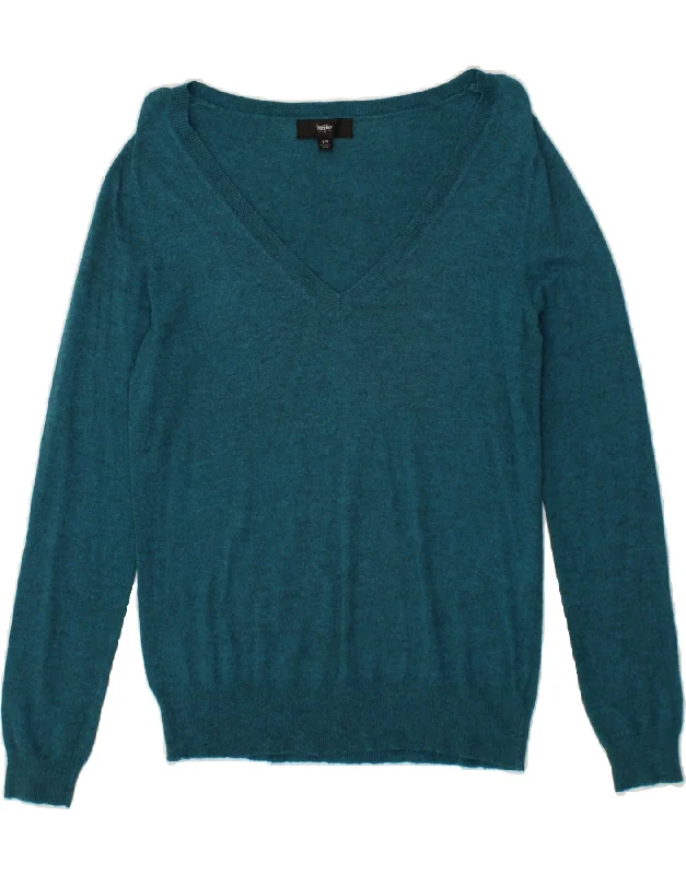 MOSSIMO Womens V-Neck Jumper Sweater UK 14 Large Blue Nylon Knit Fabric Woven Fabric Fleece Fabric MOSSIMO Womens V-Neck Jumper Sweater UK 14 Large Blue Nylon Knit Fabric Woven Fabric Fleece Fabric