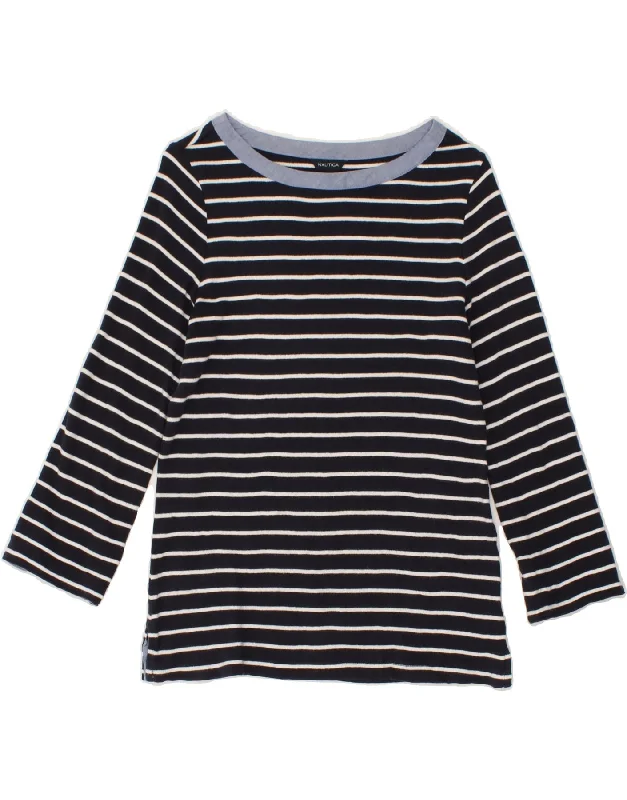 NAUTICA Womens 3/4 Sleeve Boat Neck Jumper Sweater UK 10 Small Navy Blue Bright Pastel Dark NAUTICA Womens 3/4 Sleeve Boat Neck Jumper Sweater UK 10 Small Navy Blue Bright Pastel Dark