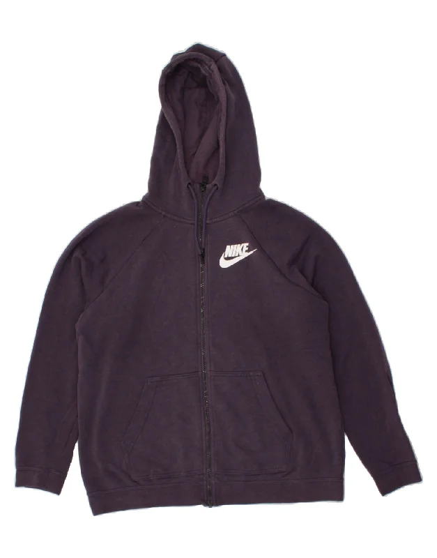 NIKE Womens Graphic Zip Hoodie Sweater UK 16 Large Purple Cotton Real Fur Shearling Chenille NIKE Womens Graphic Zip Hoodie Sweater UK 16 Large Purple Cotton Real Fur Shearling Chenille