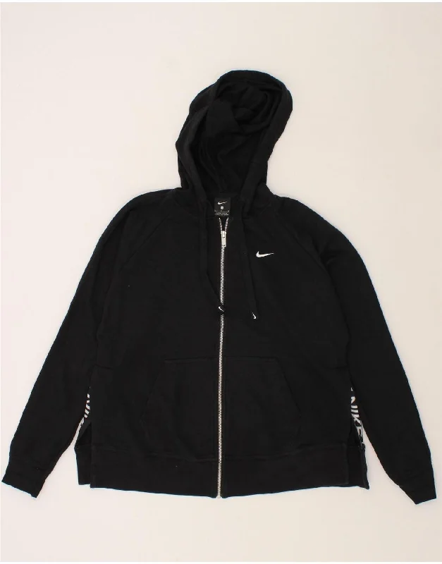 NIKE Womens Oversized Graphic Zip Hoodie Sweater UK 10 Small Black Cotton Zippered Buttoned Snapped NIKE Womens Oversized Graphic Zip Hoodie Sweater UK 10 Small Black Cotton Zippered Buttoned Snapped