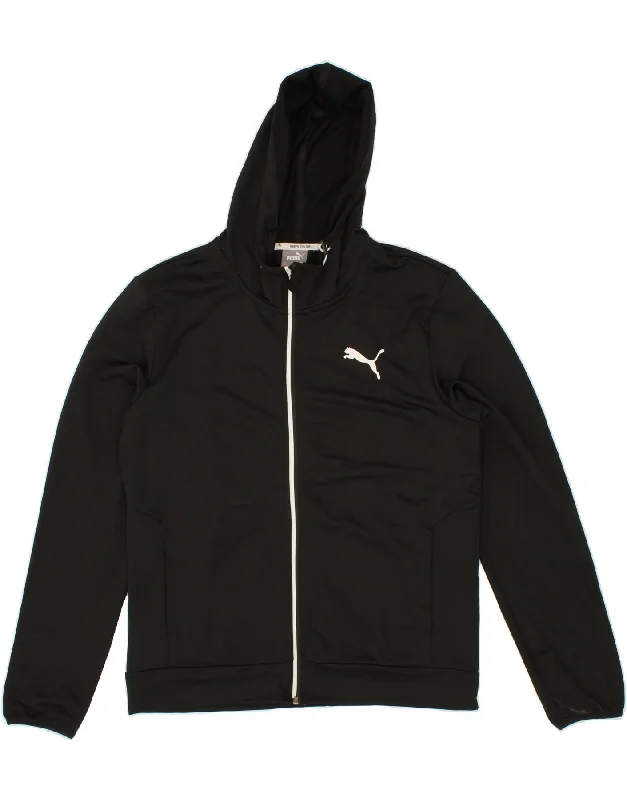 PUMA Mens Zip Hoodie Sweater Medium Black Fleece Fabric Down Fabric Feather Fabric