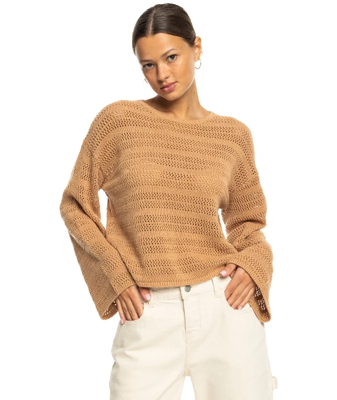 Roxy Salt Siren Sweater Silk Blend Satin Velvet