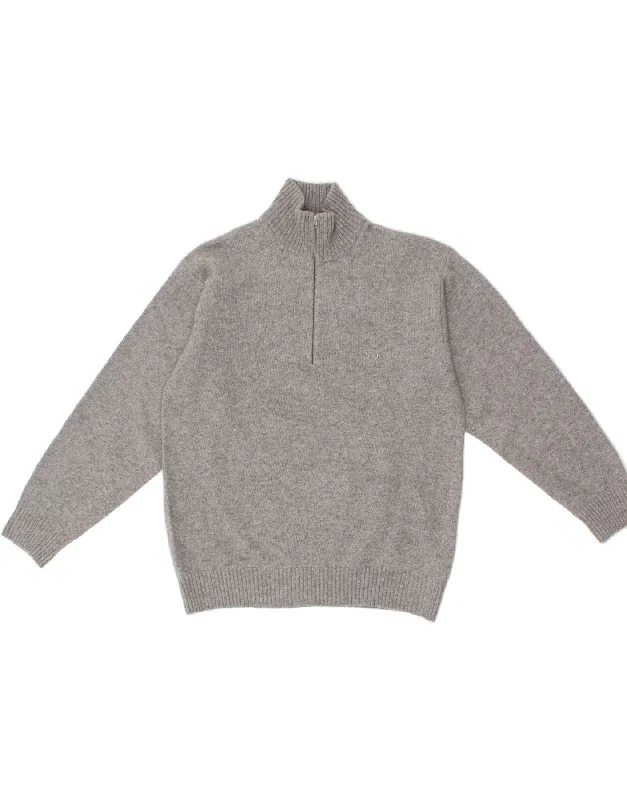 SERGIO TACCHINI Womens Zip Neck Jumper Sweater UK 18 XL Grey Wool Zippered Buttoned Snapped SERGIO TACCHINI Womens Zip Neck Jumper Sweater UK 18 XL Grey Wool Zippered Buttoned Snapped