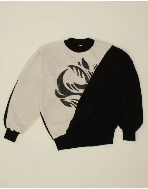 VINTAGE Womens Batwing Turtle Neck Jumper Sweater IT 42/44 Medium Black Mesh Fabric Canvas Fabric Denim Fabric