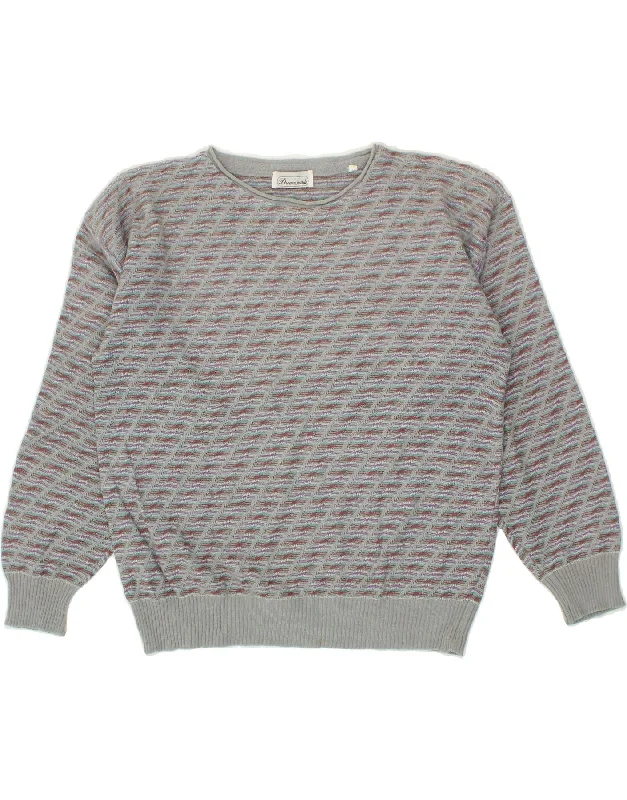VINTAGE Womens Boat Neck Jumper Sweater UK 14 Large Blue Striped Sweater Knitwear Pullover VINTAGE Womens Boat Neck Jumper Sweater UK 14 Large Blue Striped Sweater Knitwear Pullover