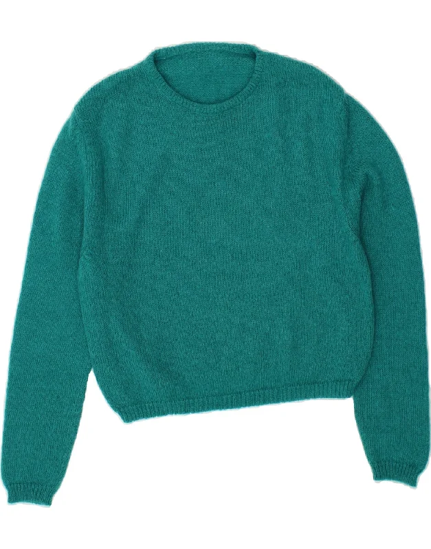 VINTAGE Womens Crew Neck Jumper Sweater UK 12 Medium Turquoise