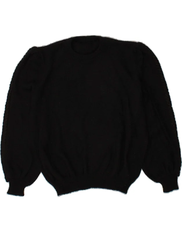 VINTAGE Womens Crew Neck Jumper Sweater UK 18 XL Black Slim Fit Regular Fit Oversized VINTAGE Womens Crew Neck Jumper Sweater UK 18 XL Black Slim Fit Regular Fit Oversized