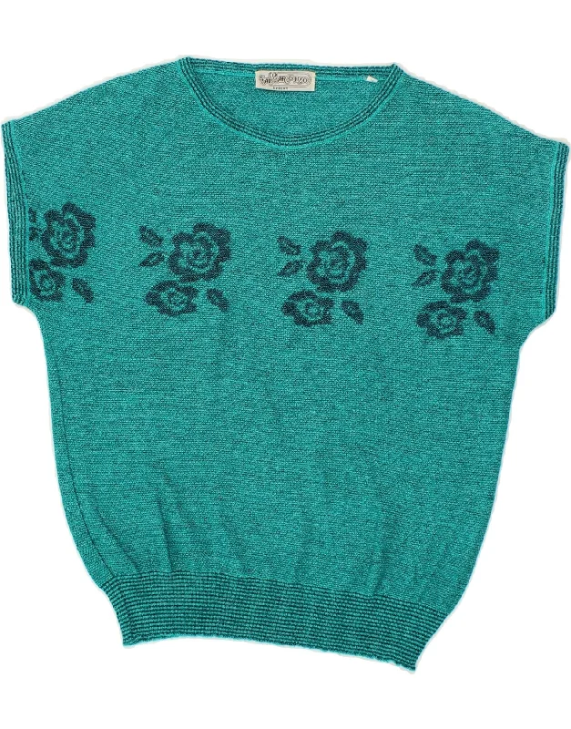 VINTAGE Womens Short Sleeve Boat Neck Jumper Sweater UK 14 Medium Green Satin Fabric Silk Fabric Chiffon Fabric VINTAGE Womens Short Sleeve Boat Neck Jumper Sweater UK 14 Medium Green Satin Fabric Silk Fabric Chiffon Fabric