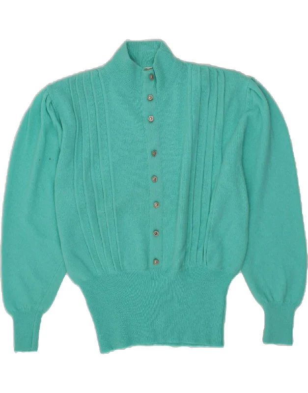 VINTAGE Womens Turtle Neck Jumper Sweater IT 42/44 Medium Turquoise Angora