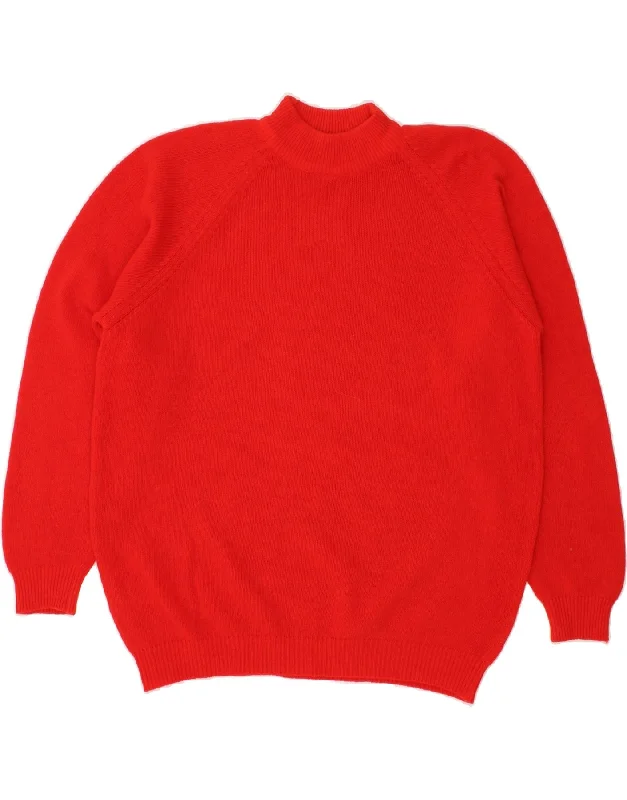 VINTAGE Womens Turtle Neck Jumper Sweater UK 14 Medium Red