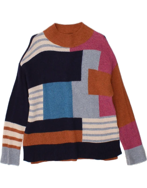 WHITE STUFF Womens Turtle Neck Jumper Sweater UK 14 Medium Multicoloured Welt Pockets Slit Pockets Flap Pockets WHITE STUFF Womens Turtle Neck Jumper Sweater UK 14 Medium Multicoloured Welt Pockets Slit Pockets Flap Pockets