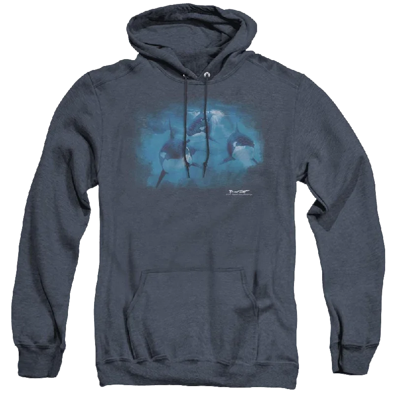 Wild Wings Pod Of Orcas - Heather Pullover Hoodie