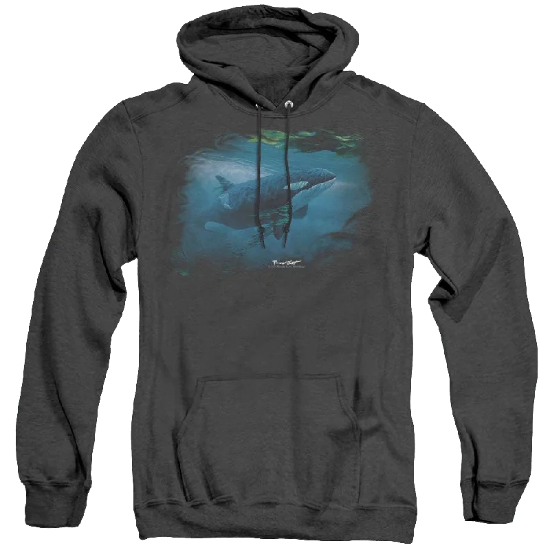 Wild Wings Pursuit Thru The Kelp Orca - Heather Pullover Hoodie