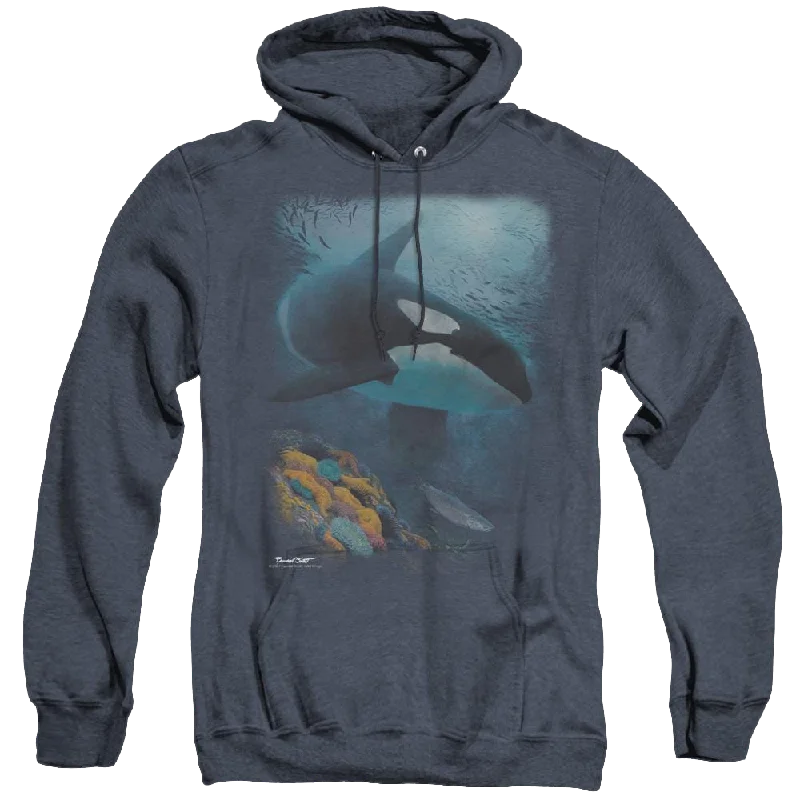 Wild Wings Salmon Hunter Orca - Heather Pullover Hoodie