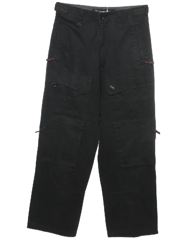 Black Cargo Style Trousers - W34 L31