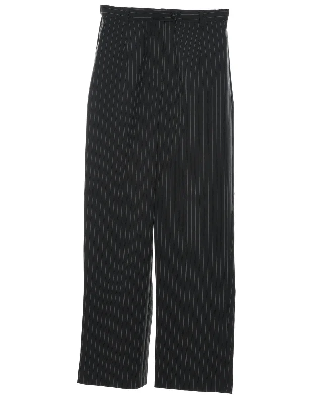 Black & White Casual Pinstriped Trousers - W28 L31