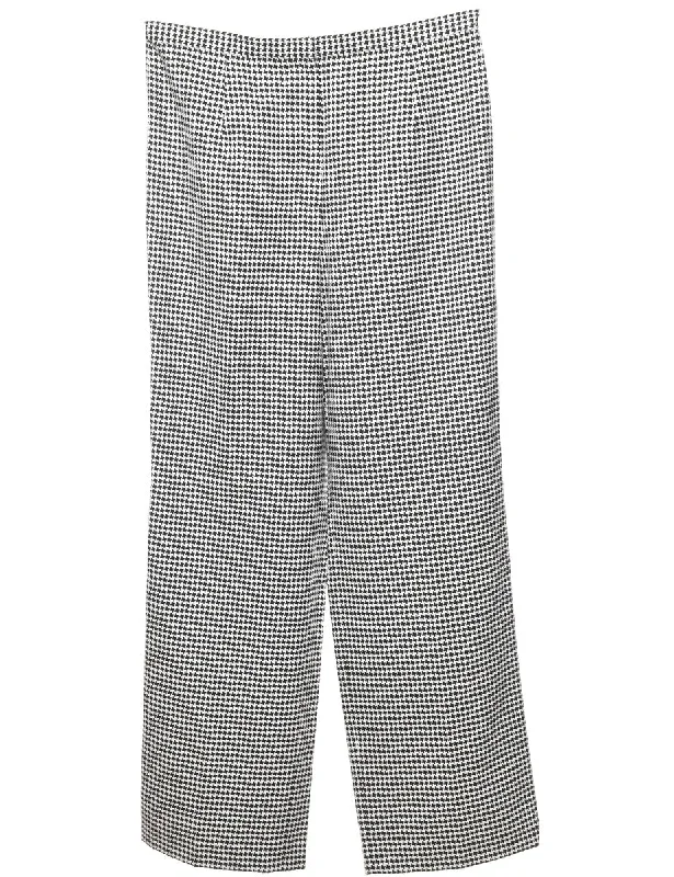 Black & White Dogtooth Design Trousers - W34 L32