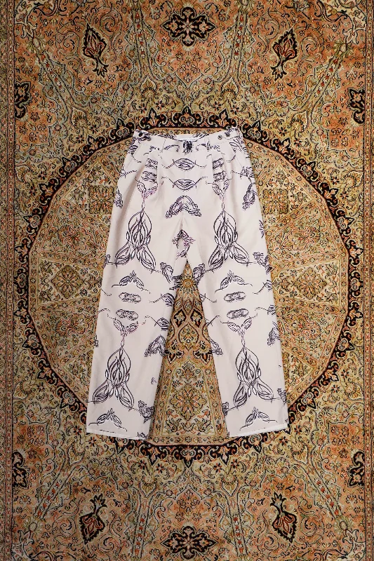 PERSONAL DATA PRINT TROUSERS (BEIGE)