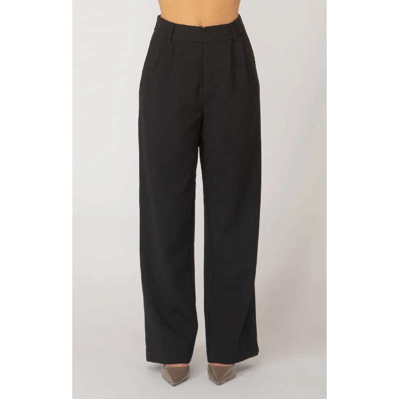 Dex Black Tape Wide Leg Trouser