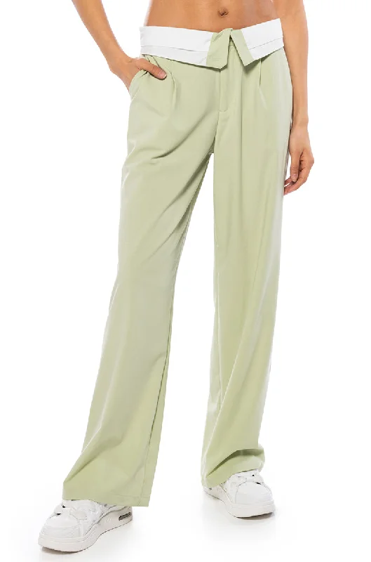 SERENA FOLD OVER WAIST WIDE LEG TROUSER