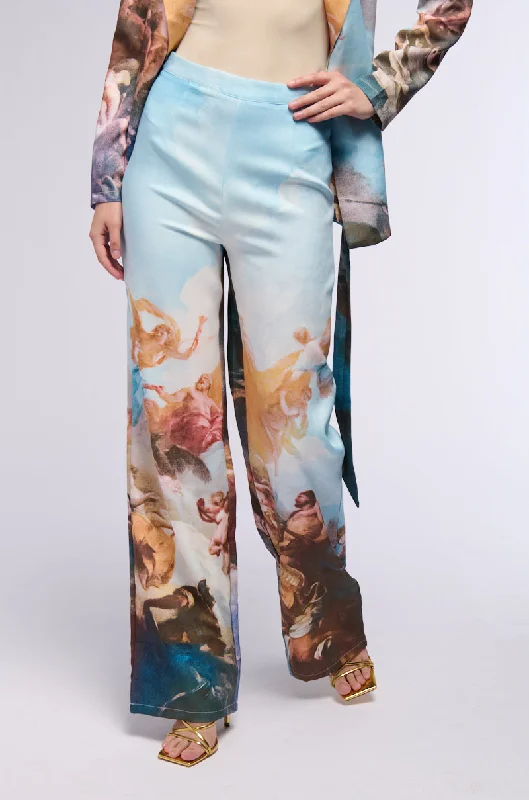 LOOK UP PRINTED WIDE LEG TROUSER