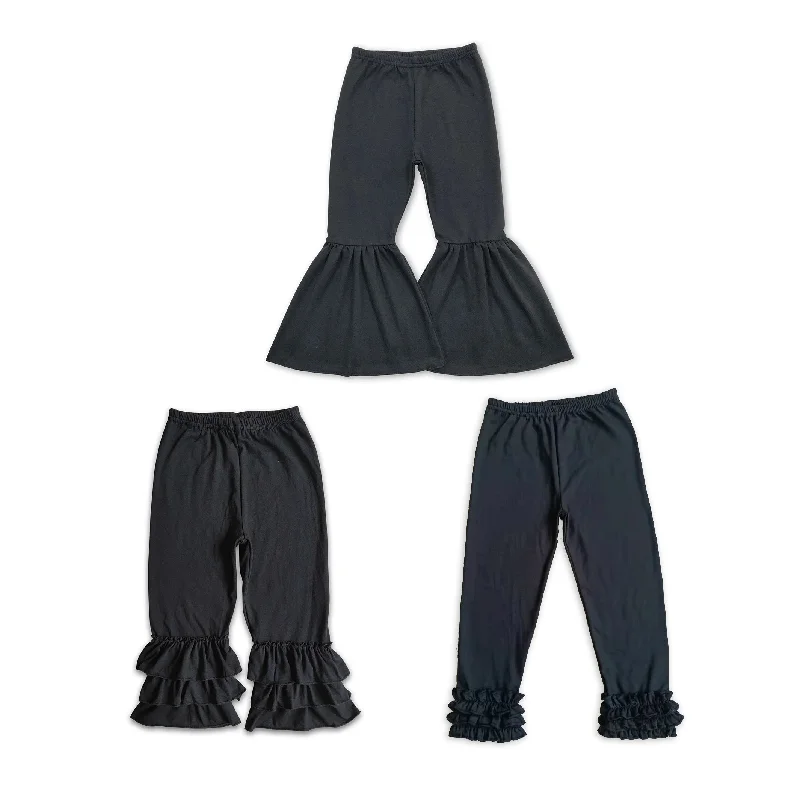 RTS NO MOQ P0422 C6-12 E3-26 Black cotton trousers