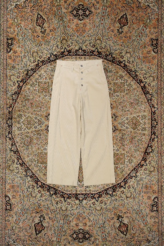 CORDUROY WIDE TROUSERS (IVORY WHITE)