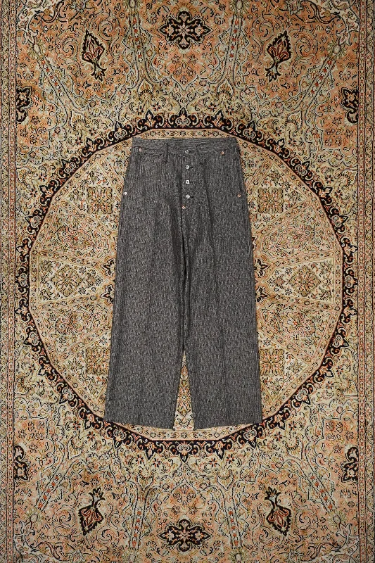 HERRINGBONE WIDE TROUSERS (GRAY HERRINGBONE)