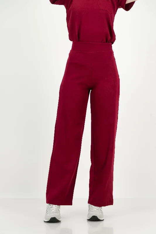 Women's Kyoto High Waist Trousers - Merlot Red